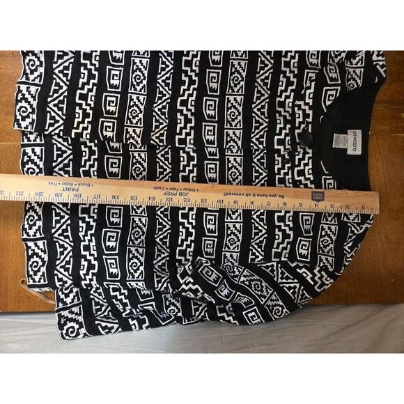 Chico's Black/White Patterned Blazer Women's Size 2 US Size Large Stretch - Picture 7 of 9
